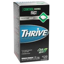 Thrive Nicotine Mint Gum 2MG 108's — smoking cessation at The Boardwalk Pharmacy, Kitchener-Waterloo