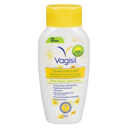 Vagisil Scentsitive Wash White 240ML — family planning at The Boardwalk Pharmacy, Kitchener-Waterloo