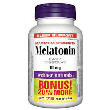 Webber Melatonin Max Strength 60+12's — vitamin supplement at The Boardwalk Pharmacy, Kitchener-Waterloo